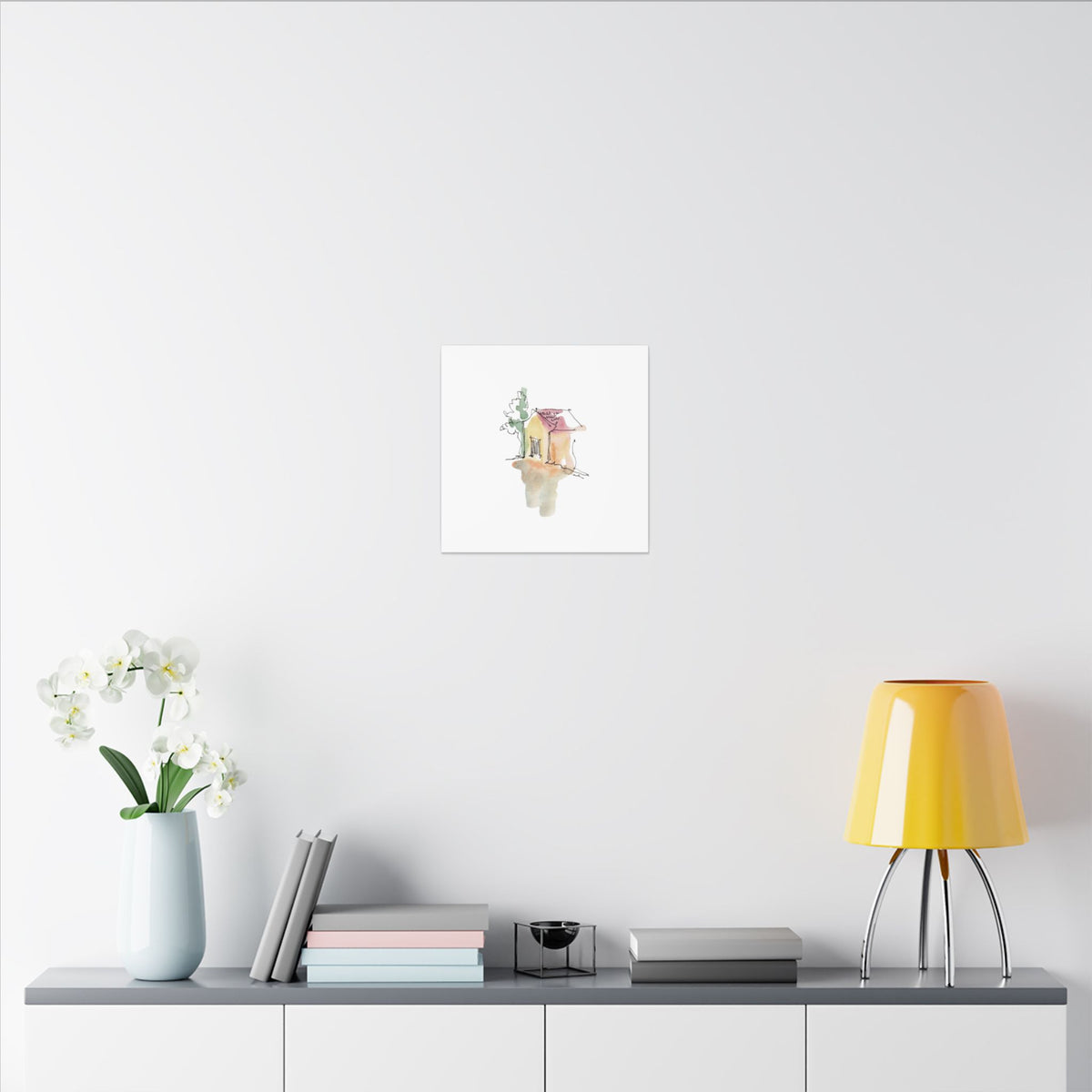 Hoi An Yellow House – Vietnamese Watercolor Sketch Print