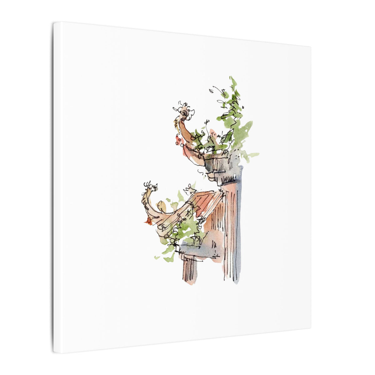Tam Dao Mountain Temple – Vietnamese Watercolor Print